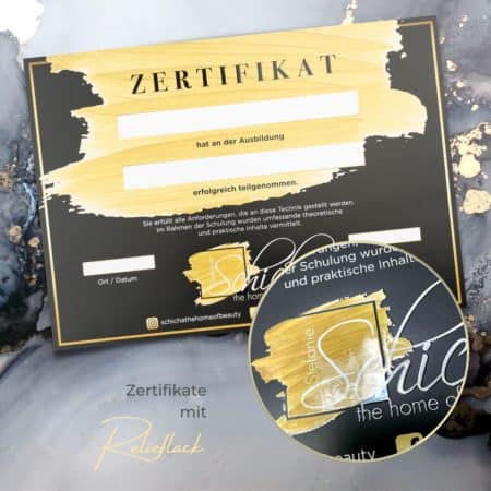 Exklusives Zertifikat / Schulungsurkunde mit Lackdetails / Klarlack – Bild 3