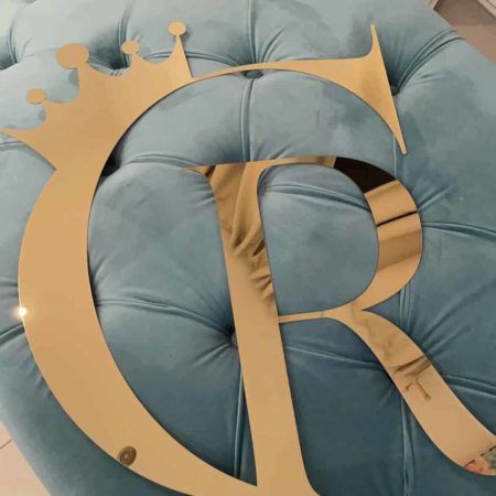 Wandlogo - Luxuriöse Buchstaben oder Logo  Acryl verspiegelt in gold oder silber – Bild 11