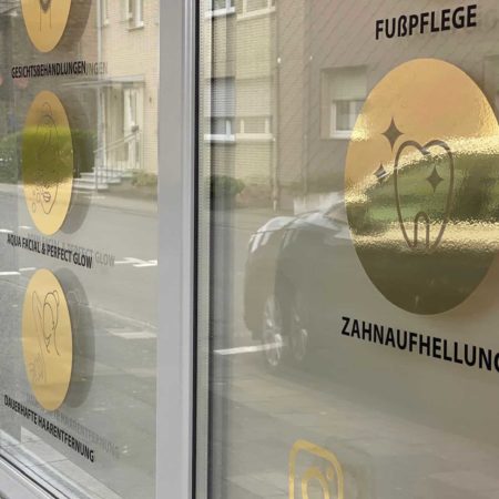 Fensteraufkleber / Icons / Schaufensterbeschriftung / Leistungen / gold & silber – Bild 6