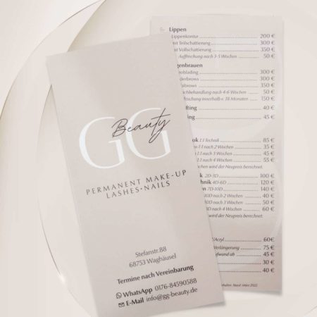 Flyer / Preisliste / Eröffnungsflyer mit Hochglanzlack / 2-Seitig – Bild 8