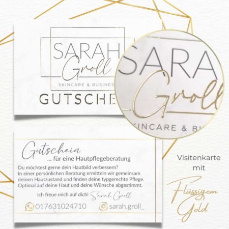 Exklusive Visitenkarte mit flüssigem Gold oder Silber veredelt und Softtouch Oberfläche – Bild 13