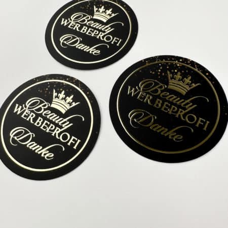 Aufkleber / Sticker / Geschenkaufkleber - Logo in metallic flüssig gold oder silber – Bild 14