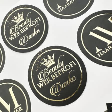 Aufkleber / Sticker / Geschenkaufkleber - Logo in metallic flüssig gold oder silber – Bild 5