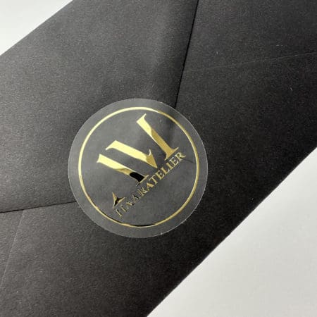 Aufkleber / Sticker / Geschenkaufkleber - Logo in metallic flüssig gold oder silber – Bild 2