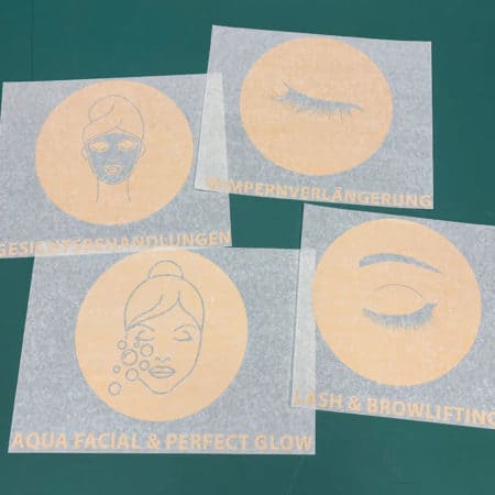 Fensteraufkleber / Icons / Schaufensterbeschriftung / Leistungen / gold & silber – Bild 14
