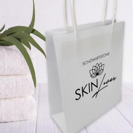 Individuelle Tragetasche / Papiertragetasche / Papiertüte / Tüte weiß mit Logo bedruckt – Bild 4