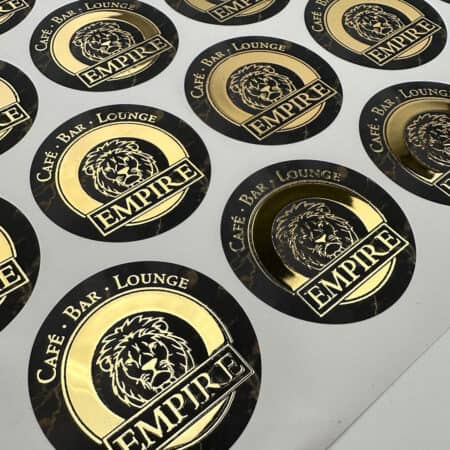 Aufkleber / Sticker / Geschenkaufkleber - Logo in metallic flüssig gold oder silber – Bild 11