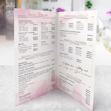 Exklusiver 4-seitiger Flyer / Faltblatt mit flüssigem Gold oder  Silber – Bild 18