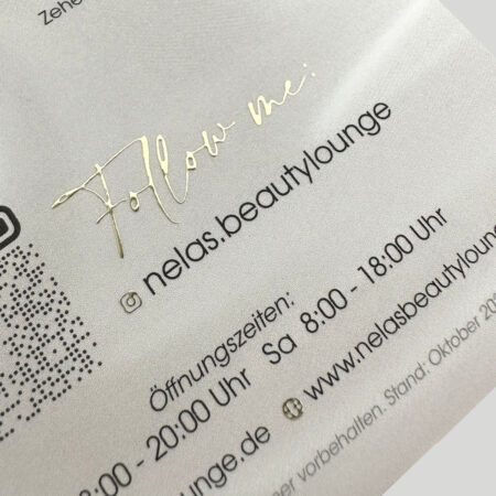 Exklusiver 4-seitiger Flyer / Faltblatt mit flüssigem Gold oder  Silber – Bild 23