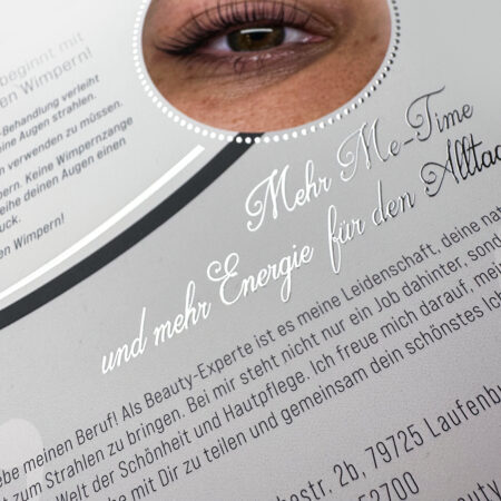 Exklusiver 4-seitiger Flyer / Faltblatt mit flüssigem Gold oder  Silber – Bild 16