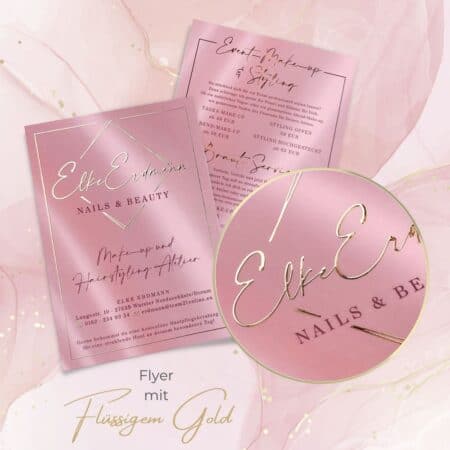 Exklusiver Flyer mit flüssigem Gold oder flüssigem Silber / Lack-Veredelung – Bild 5