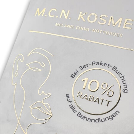 Exklusiver 6-seitiger Flyer / Faltblatt mit flüssigem Gold oder  Silber – Bild 16