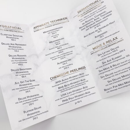 Exklusiver 6-seitiger Flyer / Faltblatt mit flüssigem Gold oder  Silber – Bild 18