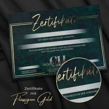 Exklusives Zertifikat / Schulungsurkunde mit flüssigem Gold oder Silber Lack – Bild 3