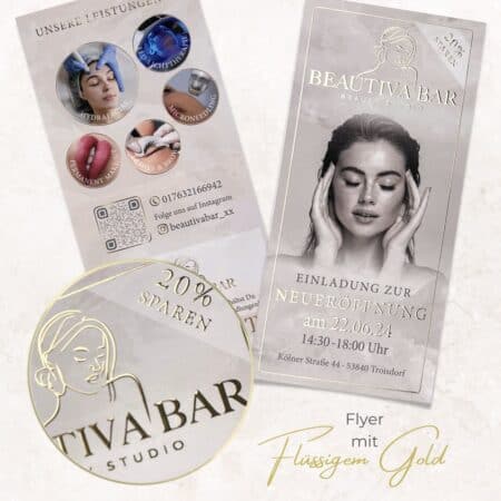 Exklusiver Flyer mit flüssigem Gold oder flüssigem Silber / Lack-Veredelung – Bild 4